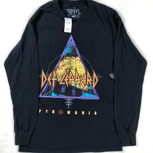 Def Leppard Pyromania 1983 Tour Long Sleeve Shirt Small Rock Glam Hair Metal NEW